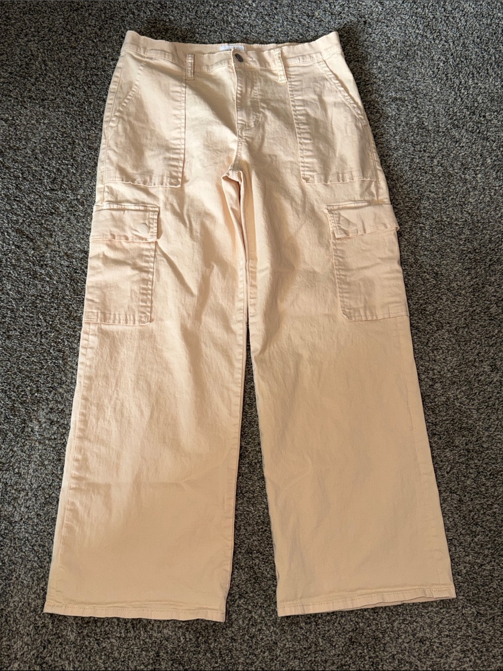 Hudson Rosalie High-Rise Wide leg Cargo Pants embroidered “V” on back pocket